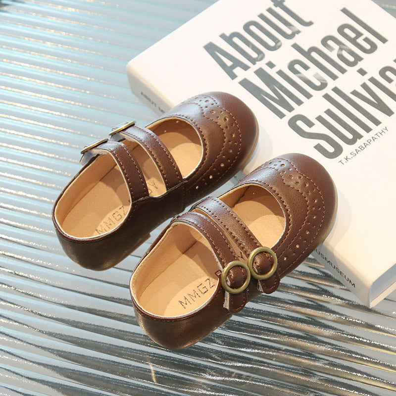 Wholesale Baby Round Toe Velcro Leather Shoes